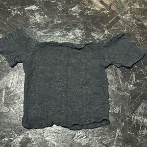 Stretchy, Black Off the Shoulder Crop Top